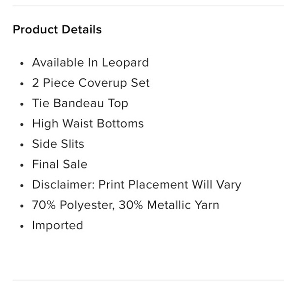 FashionNova Leopard 2 Piece Sheer Swim Cover Up Set Women’s - Size Large - Picture 16 of 16